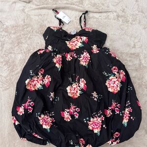 Rue21 Black Dress with Pink and Cream Floral Design